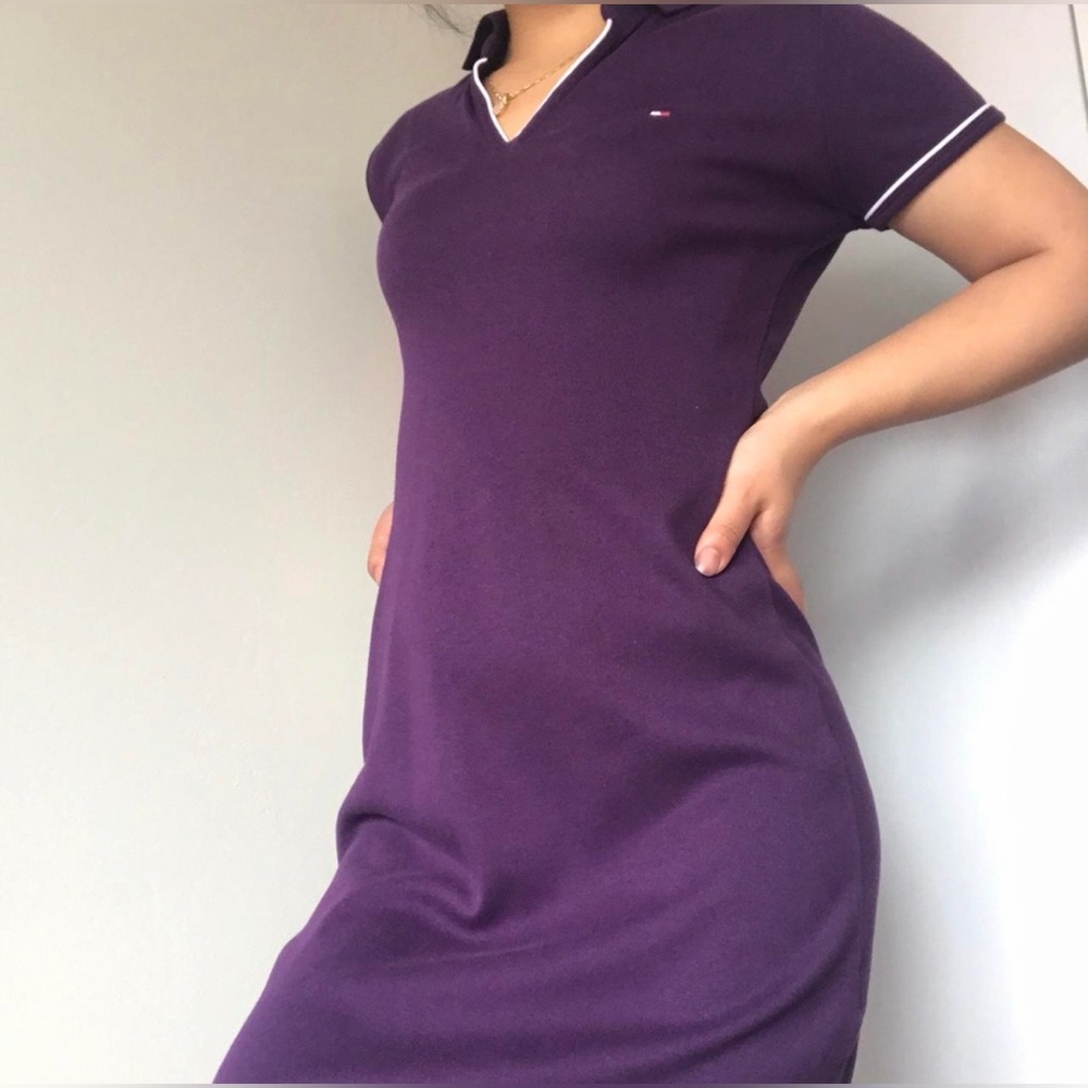 Tommy Hilfiger Slim Polo Dress in Purple size L/G